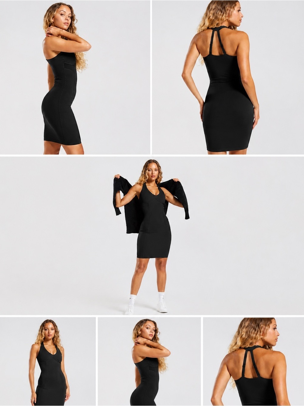 Gymshark x Whitney Simmons Bodycon Corset Racerback Dress in Black, Small